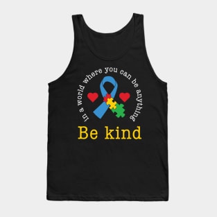 Be Kind Puzzle Piece Autism Awareness Gift for Birthday, Mother's Day, Thanksgiving, Christmas Tank Top